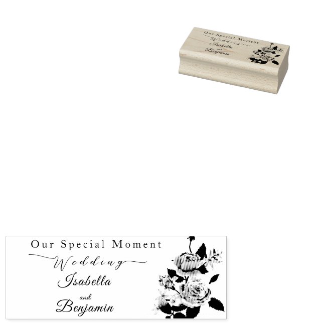 Tampons Encreurs Élégant Rose or Mariage noir (Tamponné)