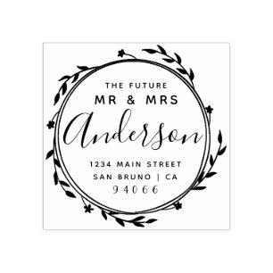 Tampons Encreurs Elegant Rustic Future M & Mme Adresse de retour