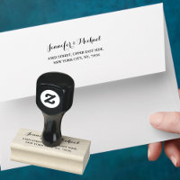 Élégant Script Mariage Fiançailles Adresse de reto