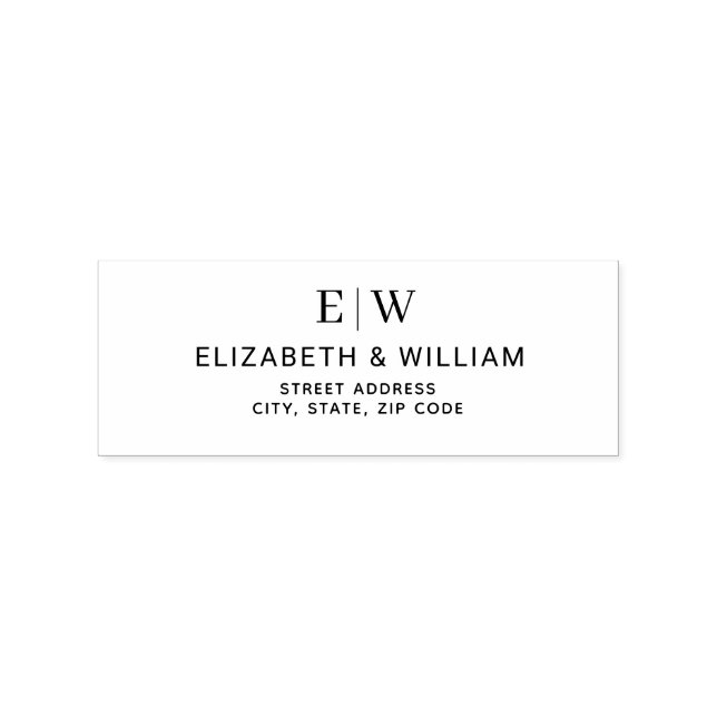 Tampons Encreurs Élégant simple Mariage de monogramme (Impression)