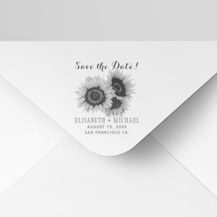 Tampons Encreurs Elégant tournesol rustique chic mariage enregistre