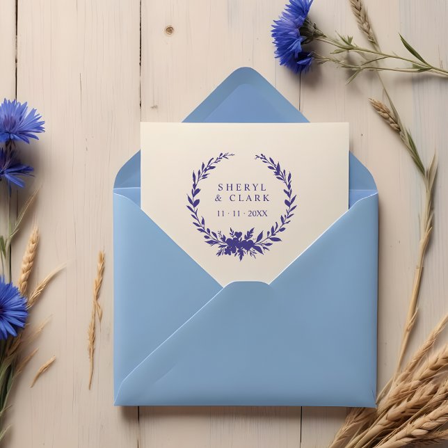 Tampons Encreurs Elegant Versatile Floral & Hearts Wedding Wreath (Floral & Hearts Garland Wedding Rubber Stamps - Elegant and Versatile Design.)