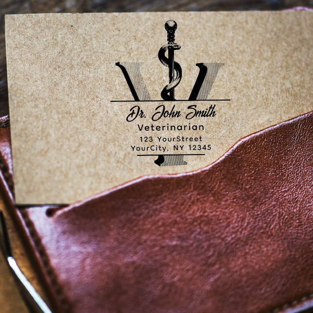 Tampons Encreurs Élégant Vétérinaire Asclepius Script (Créateur téléchargé)