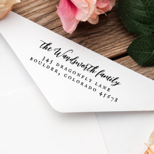 Tampons Encreurs Élégante calligraphie Vintage Rustique Adresse de 