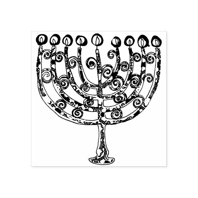 Tampons Encreurs Élégante chandelle Hanoukka Menorah (Impression)