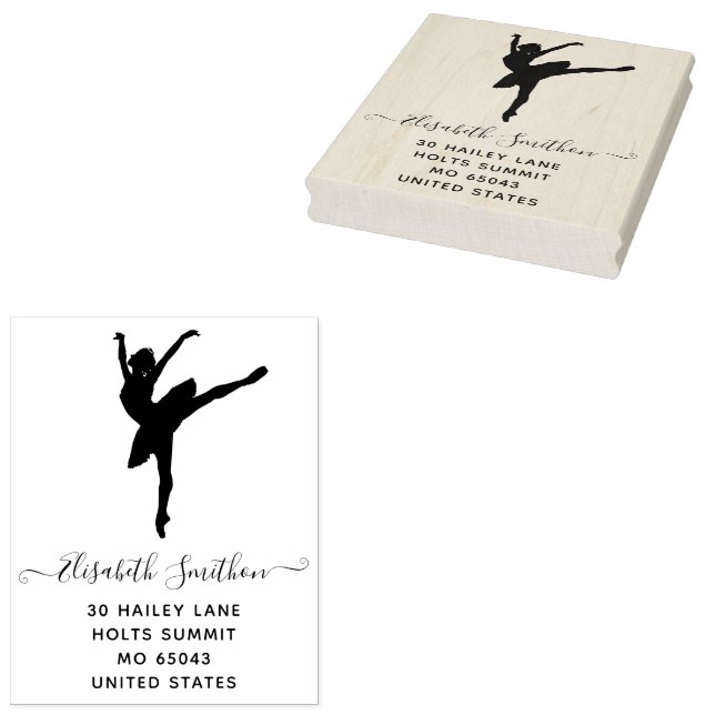 Tampons Encreurs Élégante Daneuse de ballet classique Papeterie per (Tamponné)