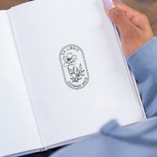 Tampons Encreurs Élégante librairie Ex Flower Personnalisée