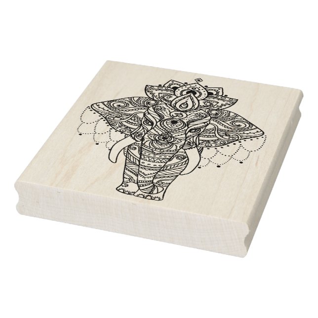 Tampons Encreurs Eléphant inspiré Zentangle (Tampon)