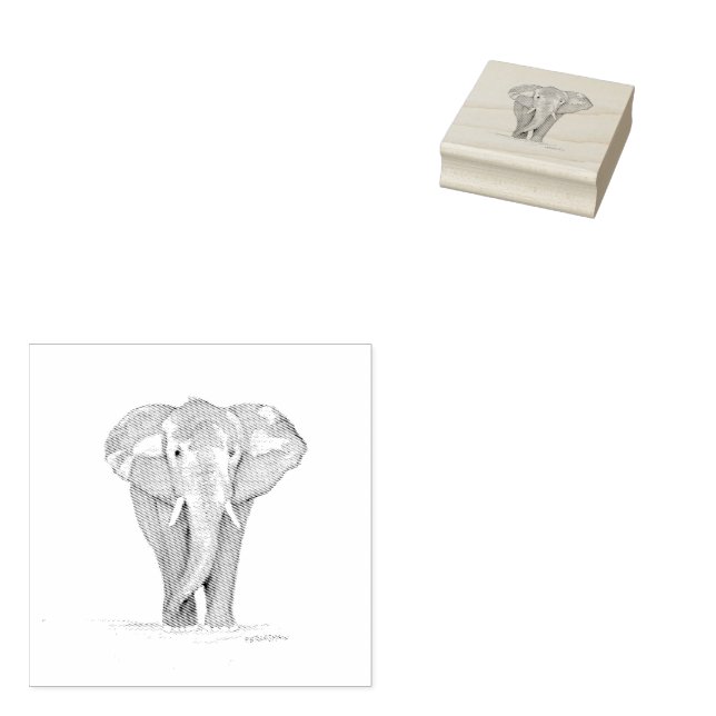 Tampons Encreurs elephant rubber stamp (Tamponné)