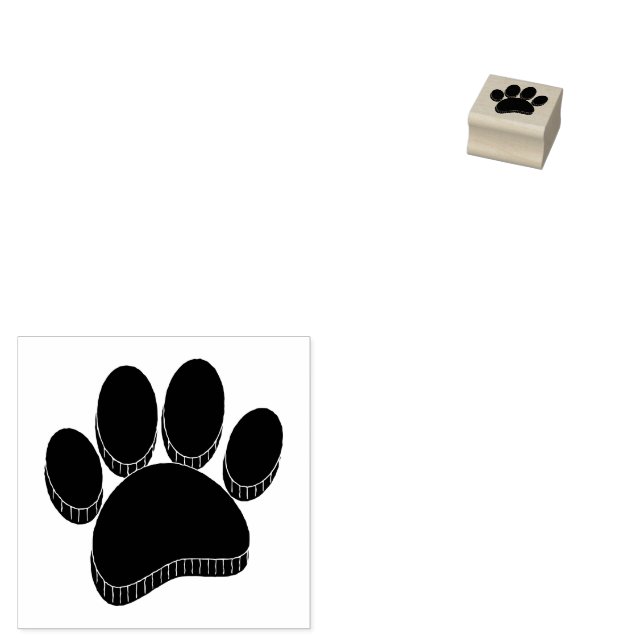 Tampons Encreurs Empreinte de chien noir main tirée personnalisée (Tamponné)