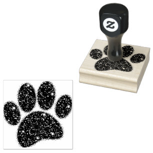 Tampons Encreurs Empreinte de patte de chien parties scintillant