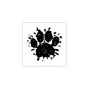 Tampons Encreurs Empreinte de patte Distressed Black Paint Splatter