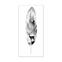 Enchanting Feather with Deer Buck Artwork