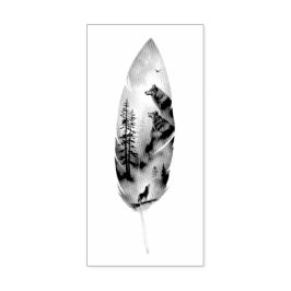 Tampons Encreurs Enchanting Feather with Wolves Artwork