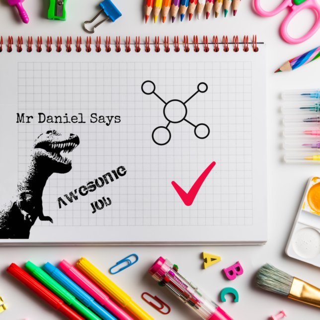 Tampons Encreurs Enseignants T-Rex personnalisés Un travail formida (Créateur téléchargé)