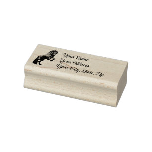 Tampons Encreurs Étalon frison/noir, timbre Adresse personnelle/3a