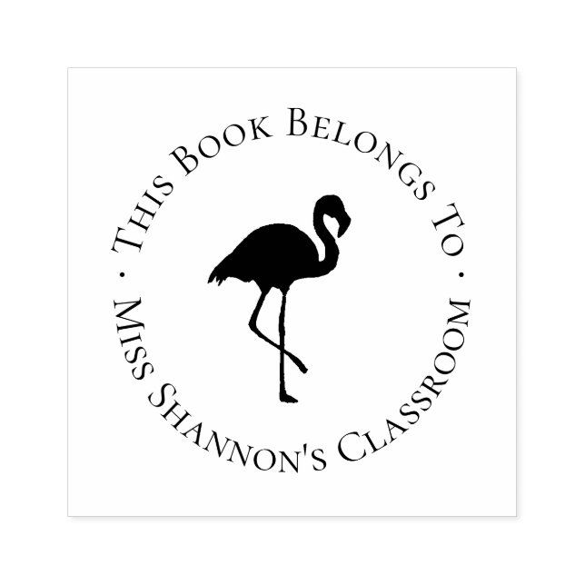 Tampons Encreurs Étiquette d'ex-libris pour enseignant flamant rose (Impression)