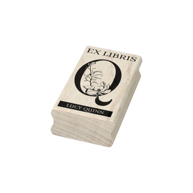 Tampons Encreurs EX librairies Librairie Librairie monogramme Q (Tampon)