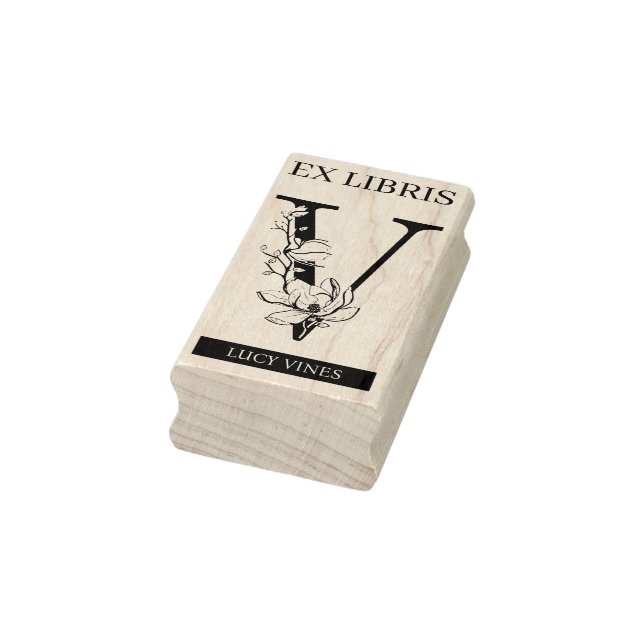 Tampons Encreurs EX librairies Librairie Librairie monogramme V (Tampon)
