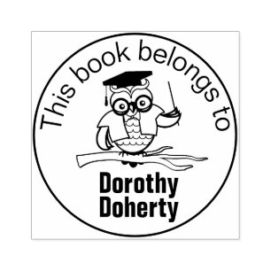 Tampons Encreurs Ex Libris avec le maître Owl Personnalisable