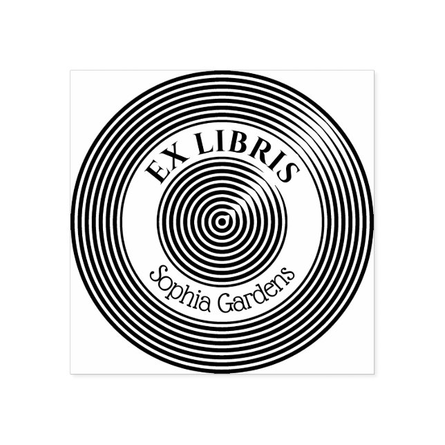 Tampons Encreurs Ex Libris Cercles concentrés v2 Timbre en caoutcho (Impression)