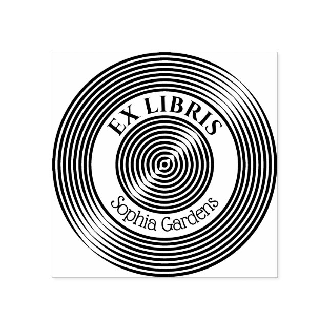 Tampons Encreurs Ex Libris Cercles concentrés v3 (Impression)