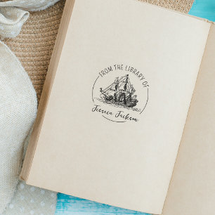 Tampons Encreurs Ex-libris de livre de style moderne Bateau Navire 
