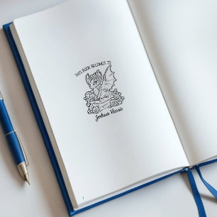 Tampons Encreurs Ex-libris Dragon Fantastique Personnalisé
