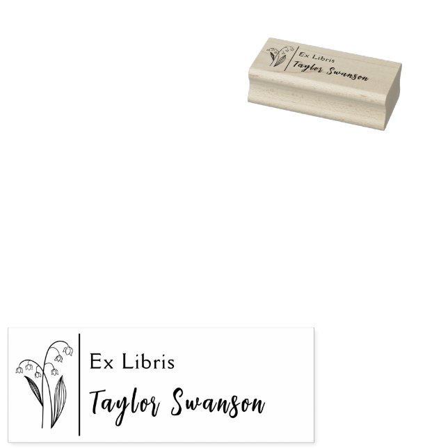 Tampons Encreurs Ex Libris fleurs bleuets plante floral moderne (Tamponné)