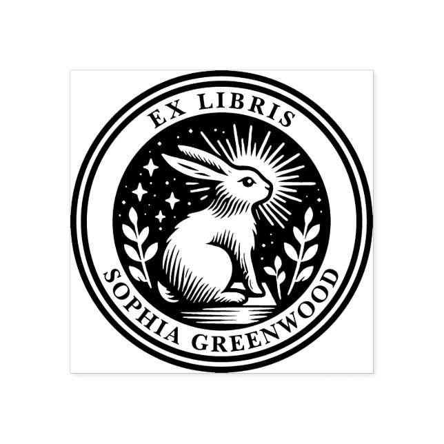 Tampons Encreurs Ex Libris - Lapin éclairé (Impression)