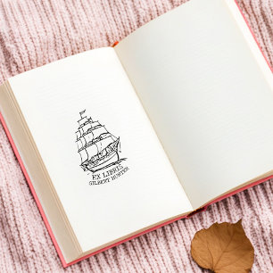 Tampons Encreurs Ex-libris moderne bateau bibliothèque nautique liv