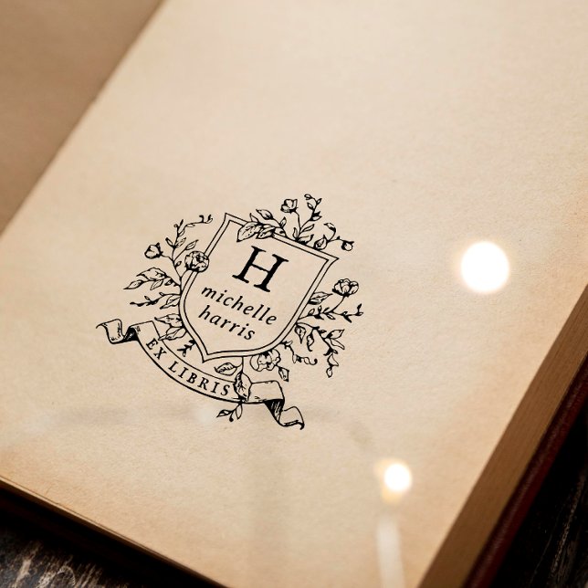 Tampons Encreurs Ex Libris Monogramme Dessin Ancien Nom de Livre (Créateur téléchargé)