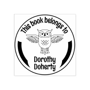 Tampons Encreurs Ex Libris Owl   Personnalisable