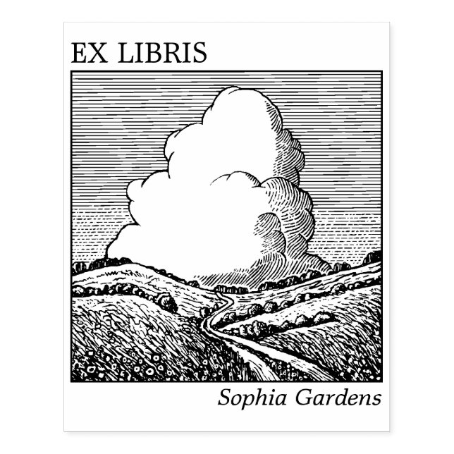 Tampons Encreurs Ex Libris - Paysage imaginaire avec nuage (Impression)