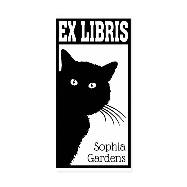 Tampons Encreurs Ex Libris Peeping Chat noir (Impression)