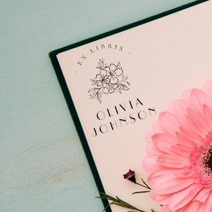 Tampons Encreurs Ex Libris Personnalisé Floral Élégant Moderne Dess