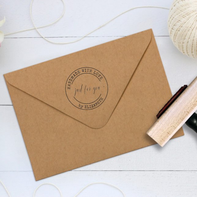 Tampons Encreurs Fabriqué à la main avec amour Élégant Script Timbr (Créateur téléchargé)
