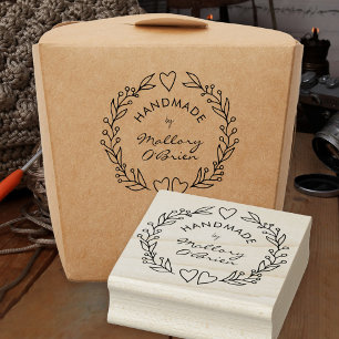 Tampons Encreurs Fabriqué à la main par Doodle Wreath Heart and Fol