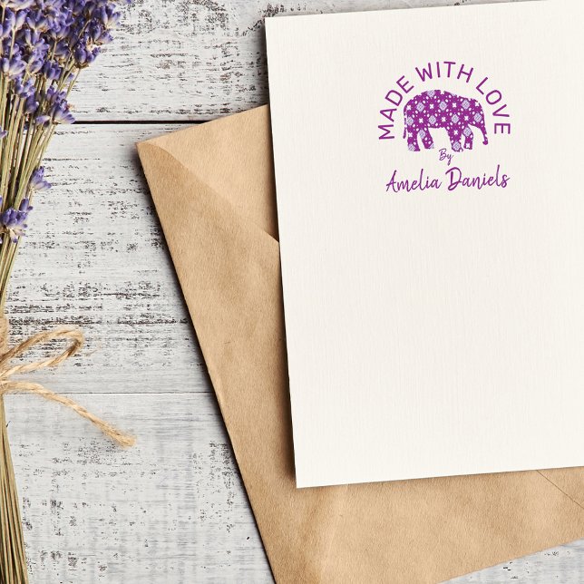 Tampons Encreurs Fabriqué avec amour Éléphant mignon (Créateur téléchargé)