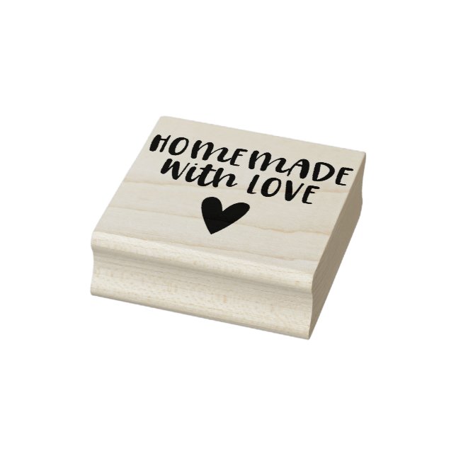 Tampons Encreurs Fabriqué maison avec amour Script Heart (Tampon)