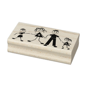 Tampons Encreurs Famille de la figure de tick mignonne