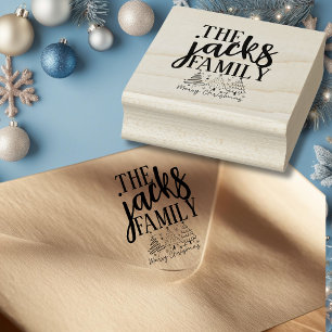 Tampons Encreurs Famille Joyeux Noël Caoutchouc auto-allumage Timbr