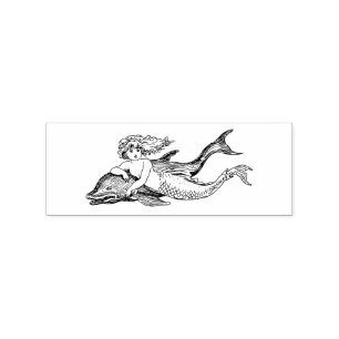 Tampons Encreurs Femme de sirène avec dessin de dauphin