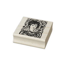 TAMPONS ENCREURS FEMME, POMPIER EN CAOUTCHOUC DE PORTRAIT GOTHIQUE