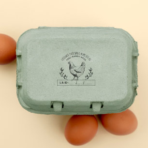 Tampons Encreurs Ferme de poulet Rustique personnalisée   Date de l