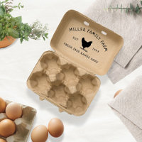 Ferme familiale vintage | Timbre de carton d'oeuf