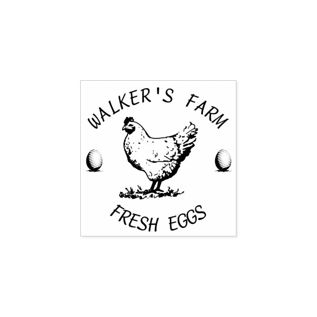 Tampons Encreurs Ferme Hen | Timbre en caoutchouc d'oeuf personnali (Impression)