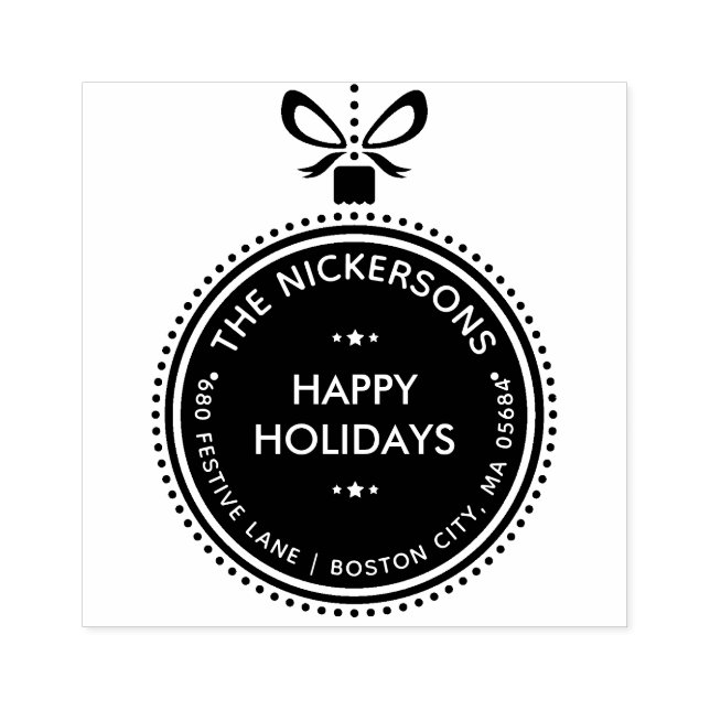 Tampons Encreurs Festive Holiday Ornament Adresse de retour (Impression)