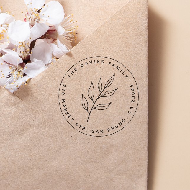 Tampons Encreurs Feuille simple | Nom et adresse de retour (Stamp Mock-up)