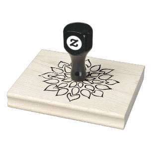 Tampons Encreurs Fleur, Dessin Succulent, Timbre en caoutchouc de 4